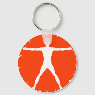 Porte-clés Folie corporelle Vitruvian Man Premium Round Porte