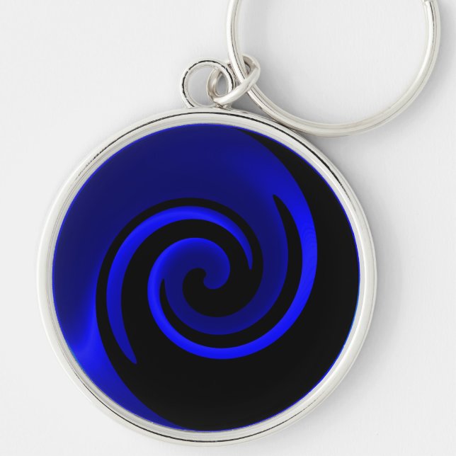 Porte-clés Fond de saphir bleu et de tourbillon noir (Devant)