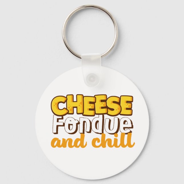 Porte-clés Fondue au fromage et frais Amusant et mignon (Recto)