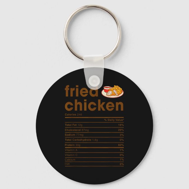 Porte-clés Food Nutrition Facts Shirts Co. Fried Chicken Nutr (Recto)