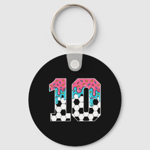 Porte-clés Football 10 ans glace goutte jeunesse 10e naissanc