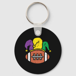 Porte-clés Football américain Rug Mardi Gras Célébration du c