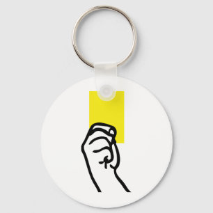 Porte-clés Football avec carte jaune