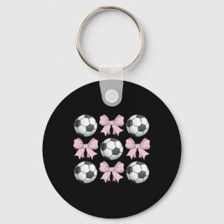 Porte-clés Football Coquette Arc Graphique de Football Mignon