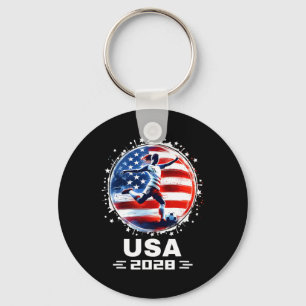 Porte-clés Football Féminin Vêtements de Football Drapeau Amé
