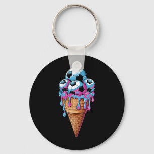 Porte-clés Football glace à l'eau Art aquarelle Tout-petit En