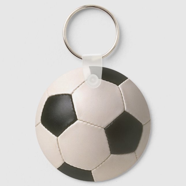 Porte-clés Football noir blanc 3D (Recto)