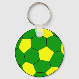 Porte-clés Football vert et jaune