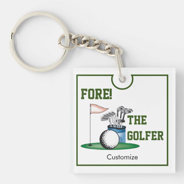 Porte-clés Fore Le Porte - clé Acrylique Golfer (Devant)