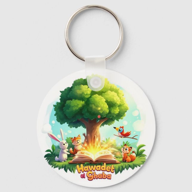 Porte-clés "Forest Tales Keychain – Enchanted Woodland Story (Recto)