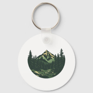 Porte-clés Forêt de montagne vintage