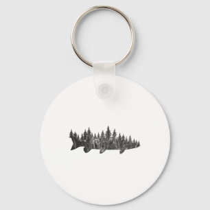 Porte-clés Forêt de pins musqués en limite de forêt - Angle d