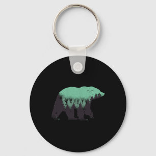 Porte-clés Forêt d'ours Nature Grizzly Randonnée Chasse en pl