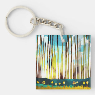 Porte-clés Forêt matinale