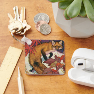 Porte-clés Forêt vintage Créatures Red Fox Wild Animal