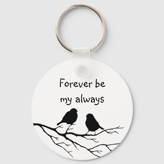 Porte-clés Forever be My Always with Little 'Birds (Recto)