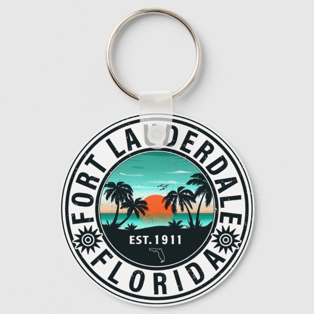 Porte-clés Fort Lauderdale Florida Beach Souvenirs tropicaux (Recto)