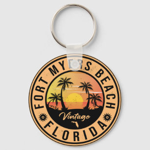 Porte-clés Fort Myers Beach Retro - Florida Retro Sunset