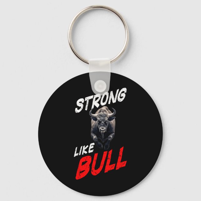 Porte-clés Forte Comme Taureau Powerlifter Bodybuilding Gym (Recto)