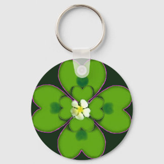 Porte-clés Four Leaf Clover St Patrick Irish Flower Patty