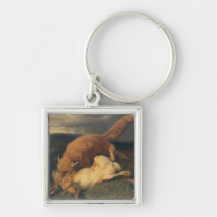 Porte-clés Fox et lièvres, 1866