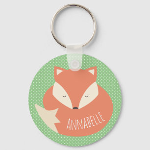 Porte-clés Fox mignon personnalisé de sommeil