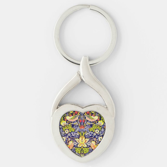 Porte-clés Fraise Thief Oiseaux William Morris (Devant)