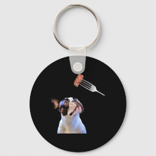 Porte-clés Français Bulldog Cartogramme Filtre Steak Diner Fu