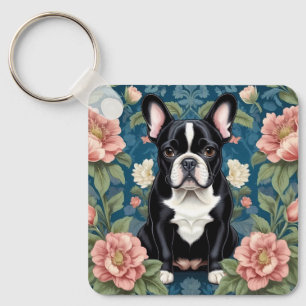 Porte-clés Français Bulldog William Morris Inspiré Floral