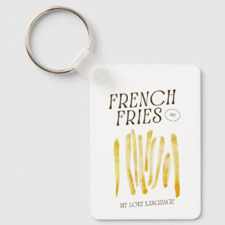Porte-clés Français Fries sont mon amour Langue Metal Porte -