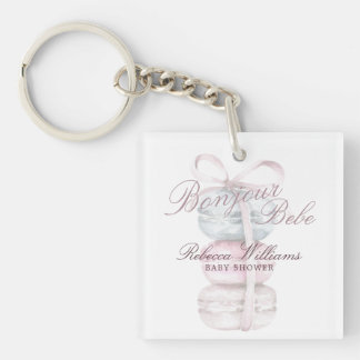Porte-clés Français Macaron Bonjour Baby shower Bebe