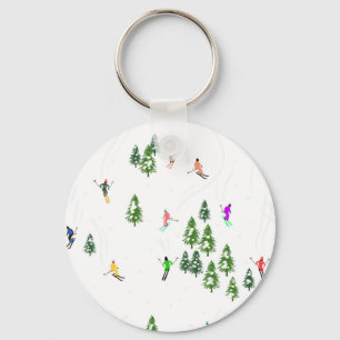 Porte-clés Freeride Skieurs alpins Ski illustration Ski