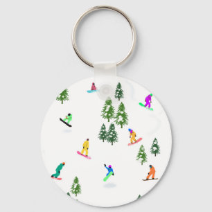 Porte-clés Freeride Snowboarder Illustration de snowboard