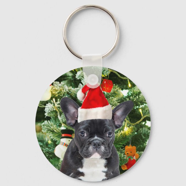 Porte-clés French Bulldog Arbre de Noël Ornements Snowman (Recto)