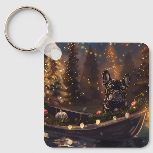 Porte-clés French Bulldog Christmas Festive Voyage (Recto)