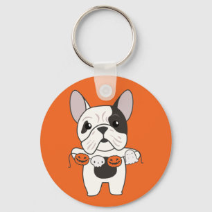 Porte-clés French Bulldog Happy Halloween Costume de chien Ke