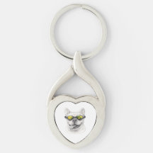 French Bulldog Heart Keychain