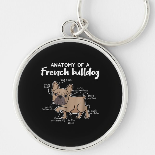 Porte-clés Frenchie Gift| Anatomie D'Un Cadeau De Chien À Bal (Devant)