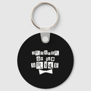 Porte-clés Frère de la mariée blanc sur noir