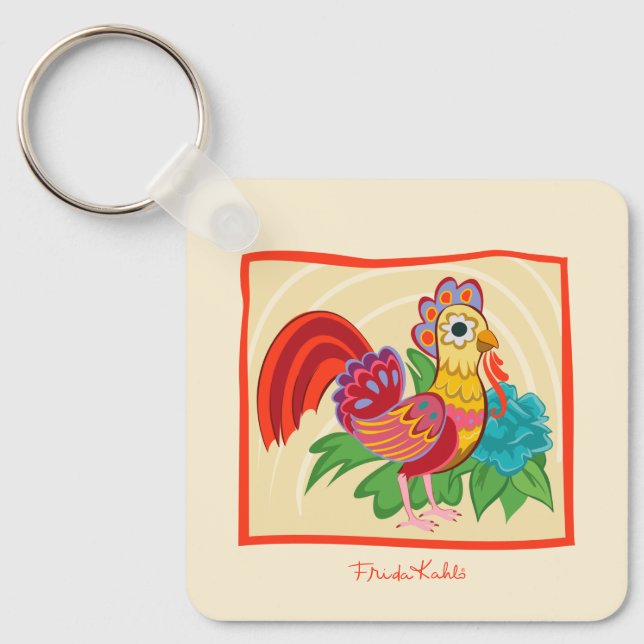Porte-clés Frida Kahlo Chicken Graphic (Recto)