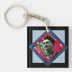 Porte-clés Frida Kahlo Retro Pink Denim