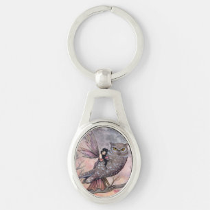 Porte-clés Friendship Fairy and Owl Imaginaire Art