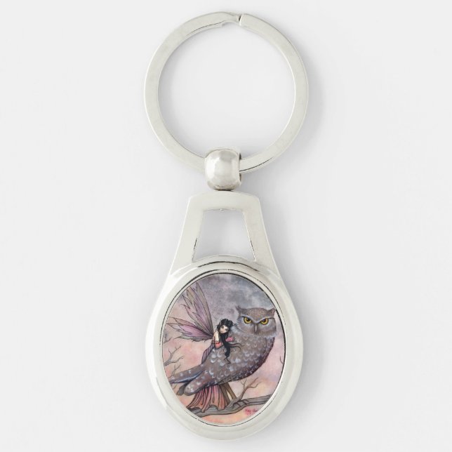 Porte-clés Friendship Fairy and Owl Imaginaire Art (Devant)