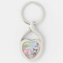 friendship keychains my melody and kuromi cute