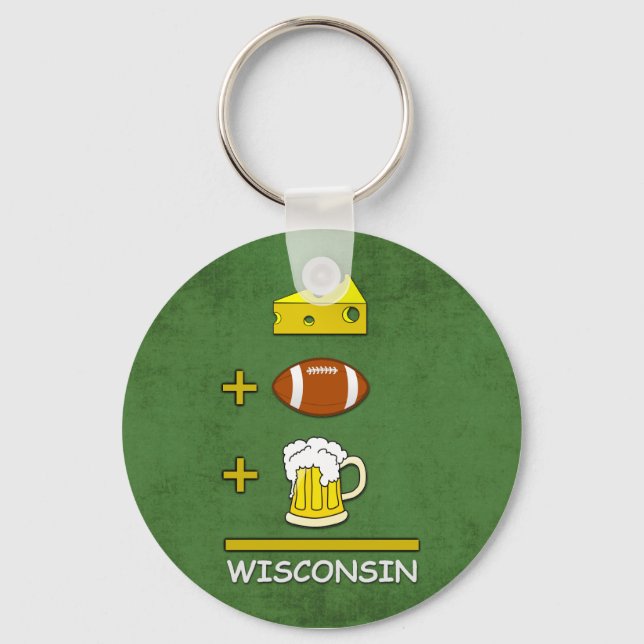 Porte-clés Fromage et football et la bière Meer Wisconsin (Recto)