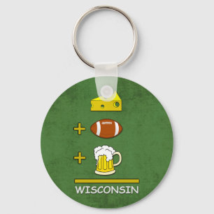 Porte-clés Fromage et le football et moyens le Wisconsin de