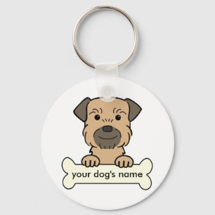 Porte-clés Frontière Terrier personnalisée