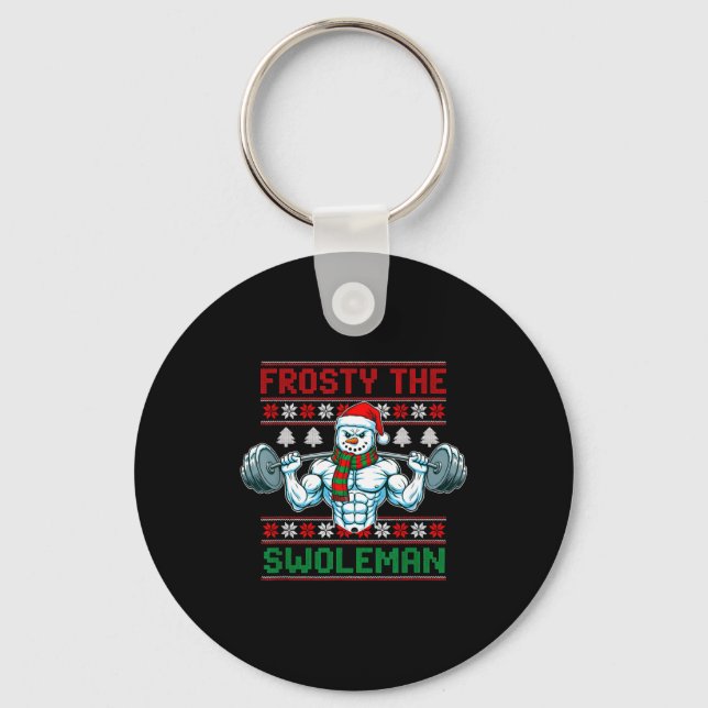 Porte-clés Frosty The Swoleman Ugly Christmas Sweater Funny S (Recto)