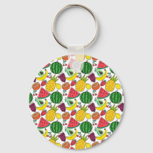Porte-clés Fruit motif transparent motif de surface de frui