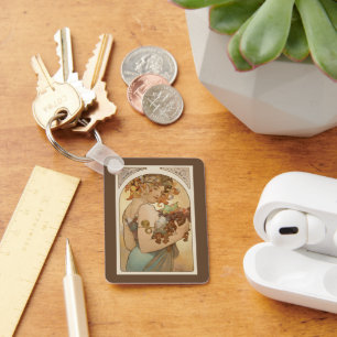 Porte-clés Fruit par Alphonse Mucha, Art Nouveau vintage